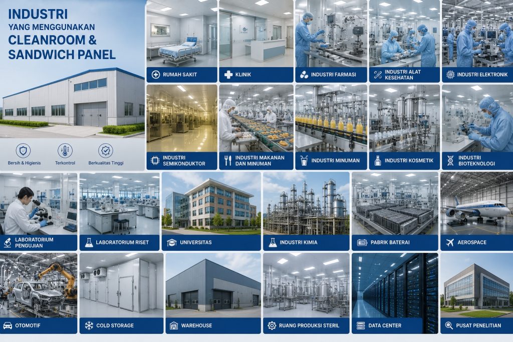 Industri yang Menggunakan Cleanroom dan Sandwich Panel